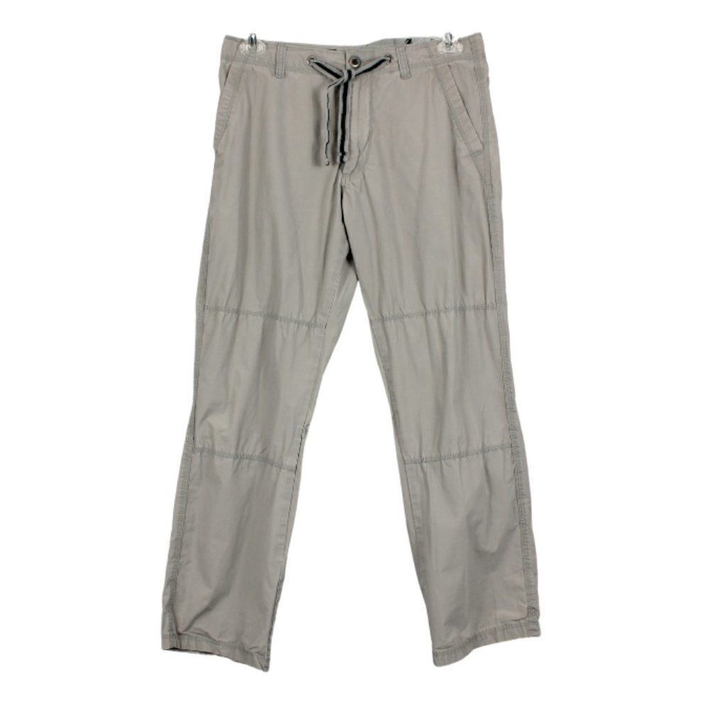 Pants Drawstring Waist Lightweight Top Stitching Button & Zip Close Men's Small